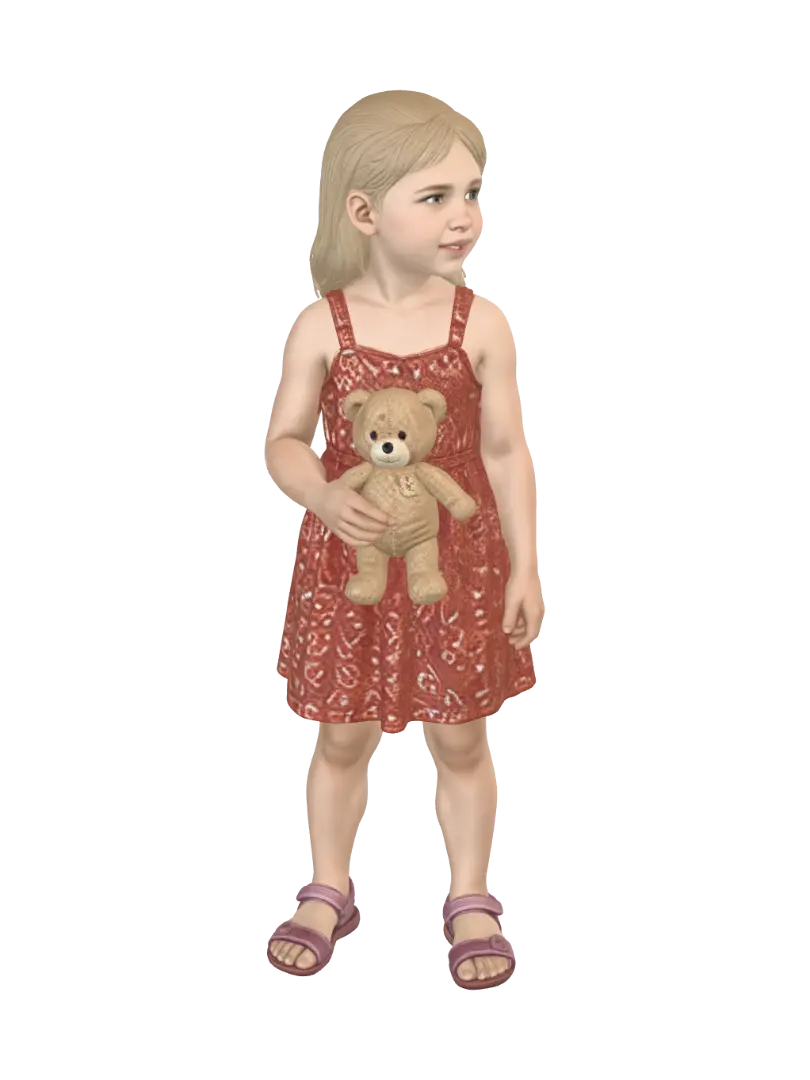 Summer Girl 004 - 3drender 3D model, vytvořený pomocí AI