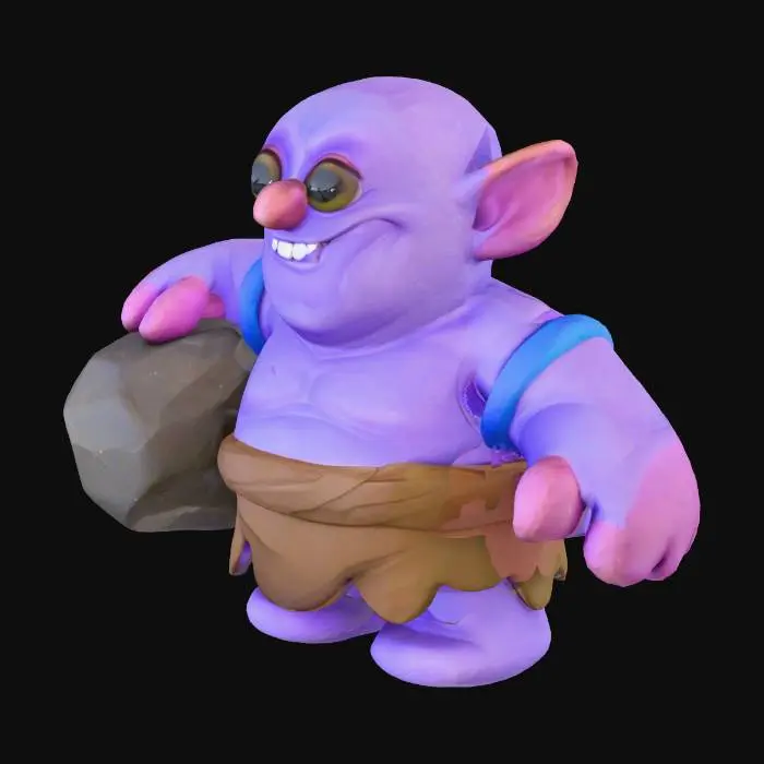 3D model for Goblin with Boulder