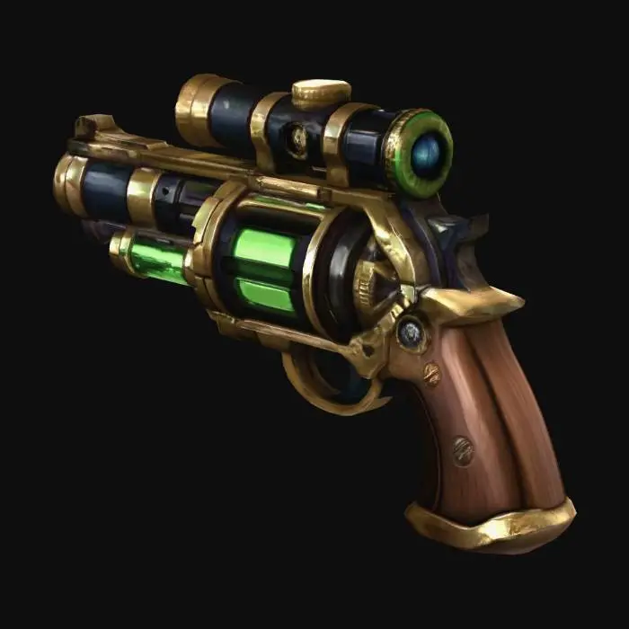 3D model for Emerald Core Steampunk Revolver