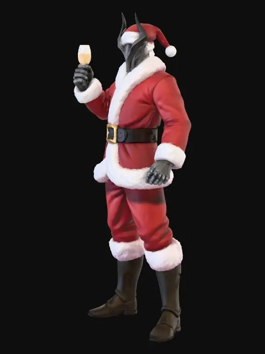 3D model for Festive Warrior Santa