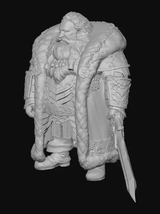3D model for Dwarven King with Golden Armor