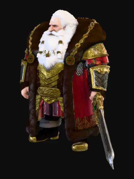 3D model for Dwarven King with Golden Armor