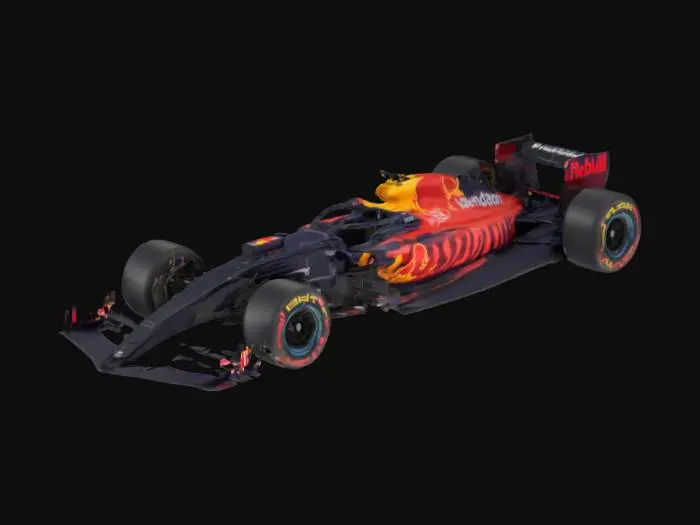 3D model for F1 car with obsidian textıre redbull black , verstappen