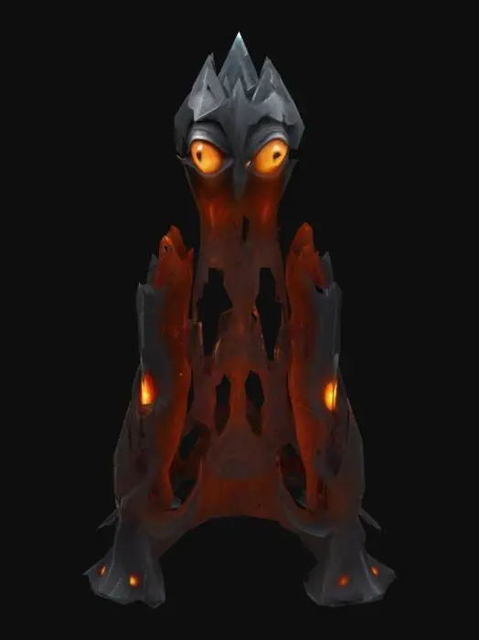 3D model for mythical attack tower with eye top of it , sauron eye , obsidian texture 