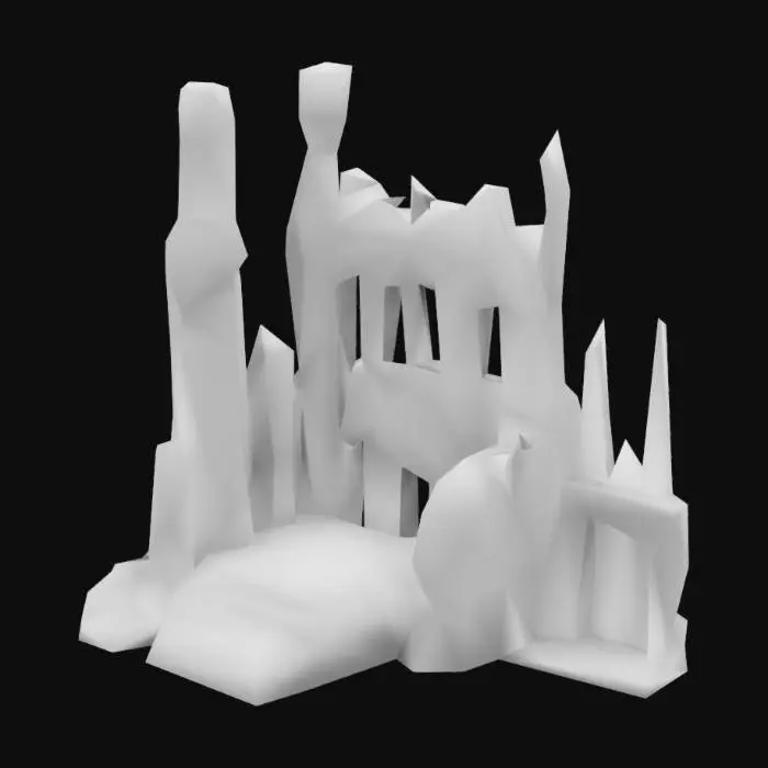 3D model for Broken Tower, fantasy, dark fantasy, medieval