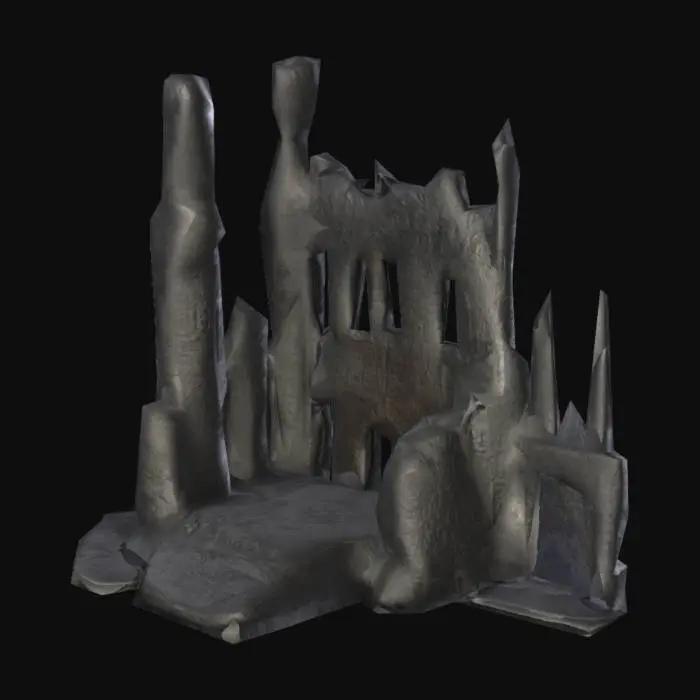3D model for Broken Tower, fantasy, dark fantasy, medieval