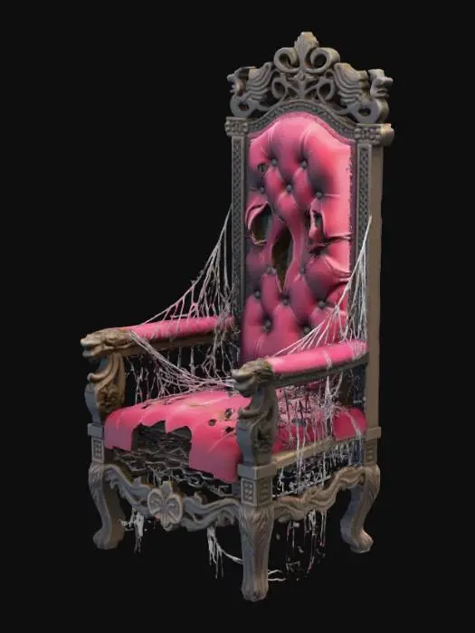 3D model for Tattered Velvet Armchair, #Halloween2025#