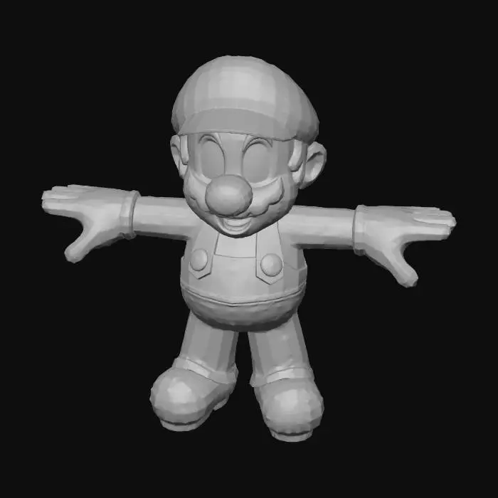 3D model for L'image est mario mais fait le un peu différent: le chapeau doit etre bleu la salopette jaune et les manches marron