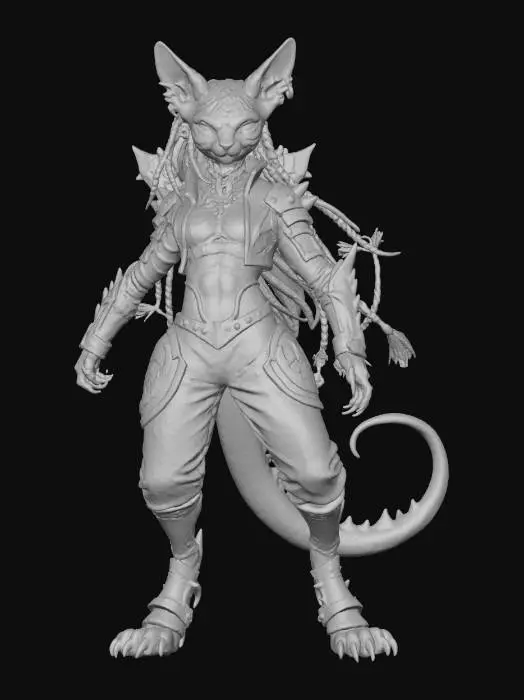 3D model for Feline Warrior of Shadows