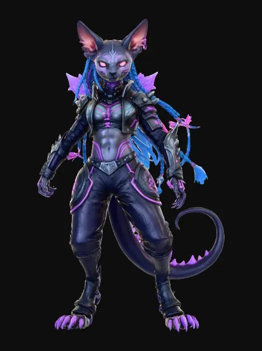 3D model for Feline Warrior of Shadows