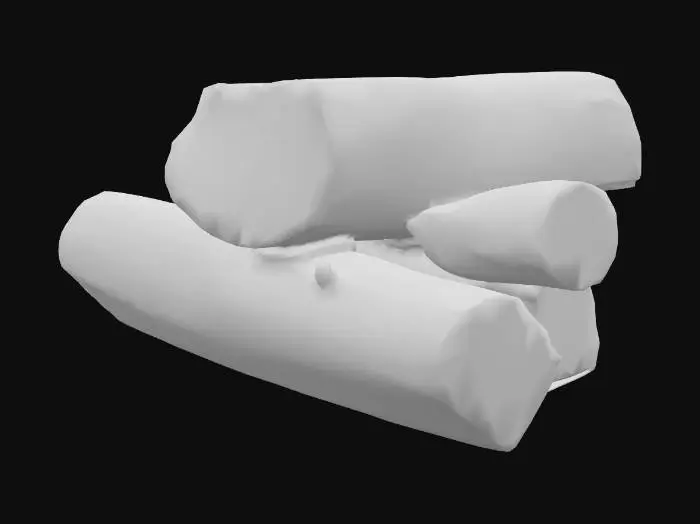 3D model for 薪、1本、割った薪、広葉樹