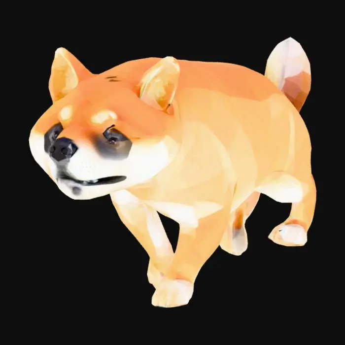 3D model for 芝犬、ローポリ、四つ足、左右対称、かわいい、