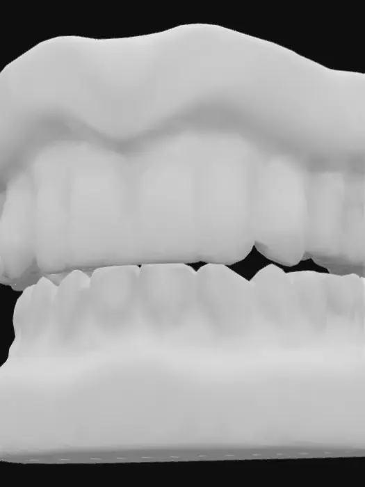3D model for Generate a 3D model of a full denture model mouth with white teeth and healthy gums