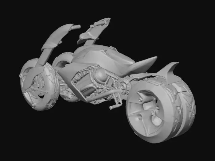 3D model for Futuristic Green Motorcycle Design