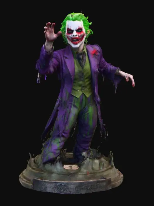 3D model for joker en mode zombie à moitié #Halloween2025#