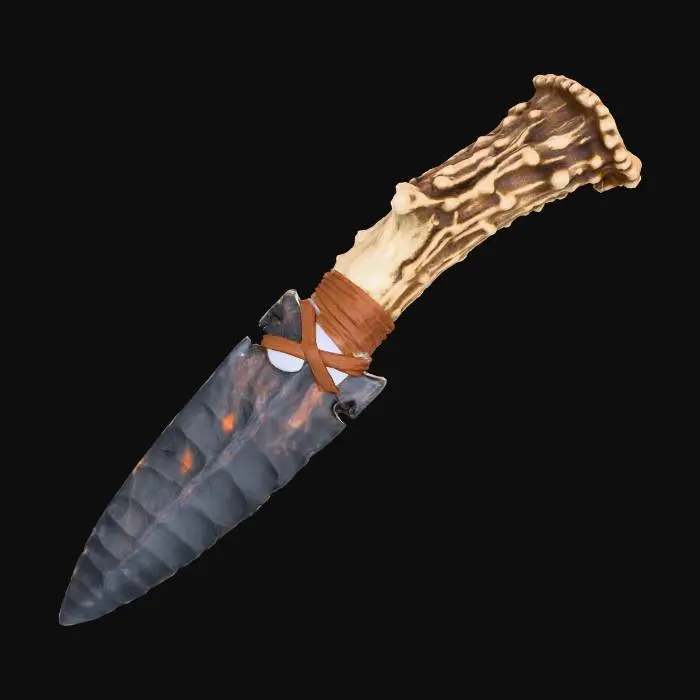 3D model for Antler Obsidian Knife