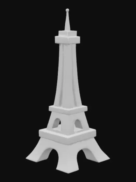 3D model for The Eiffel Tower made of cheese.