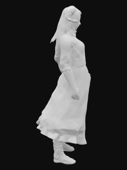 3D model for Tiefling in Green Robe as a dnd miniature with circular base