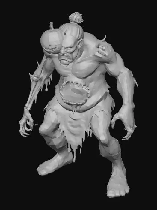 3D model for #Halloween2025#, Halloween zombie sumo wrestler