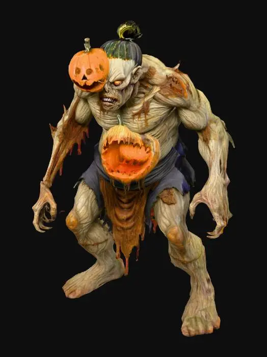 3D model for #Halloween2025#, Halloween zombie sumo wrestler