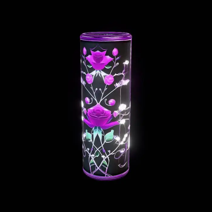 3D model for Neon Rose in a Glass Cylinder