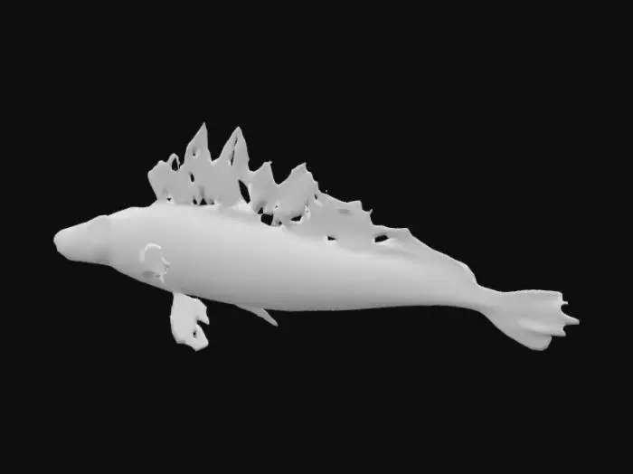 3D model for An eel from an alien world, with feather fins, realistic