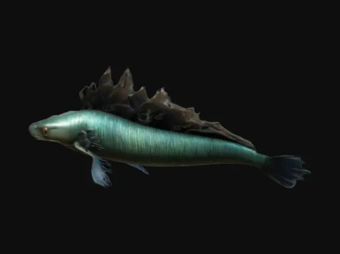 3D model for An eel from an alien world, with feather fins, realistic