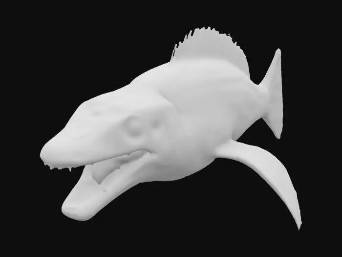3D model for an alien fish that looks like an moray eel, realistic, Cthulhu