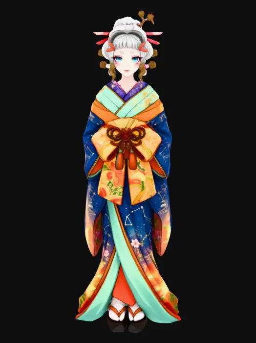 3D model for Celestial Kimono Beauty
