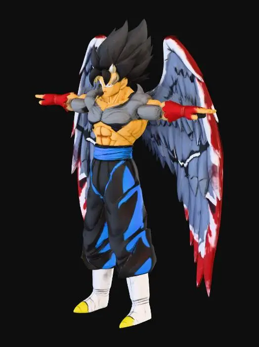 3D model for Winged Saiyan Warrior