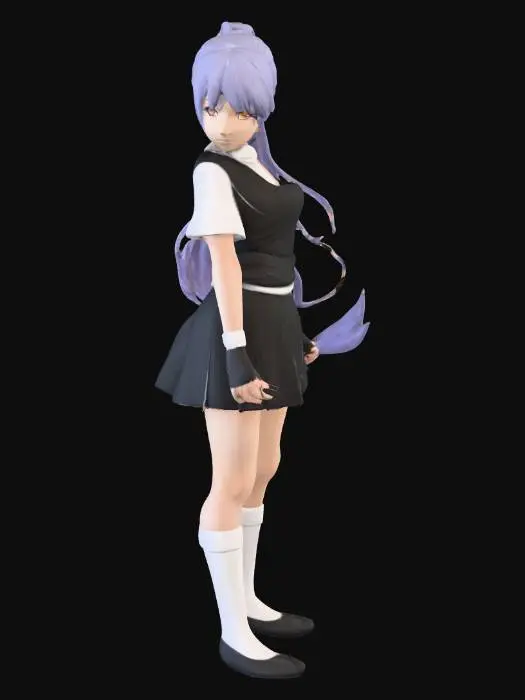 3D model for Faça uma personagem do anime de Naruto, a personagem Hinata 