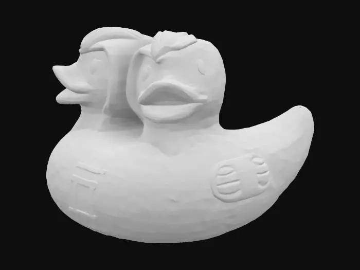 3D model for Gemini astrological sign rubber duck with two side by side heads