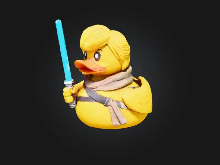 3D model for luke skywalker rubber duck holding his lightsaber