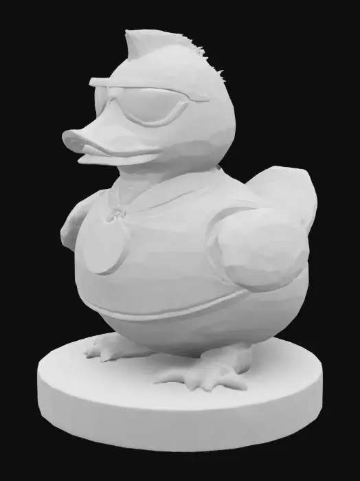 3D model for elite gold medal winning track athlete rubber duck sitting without feet