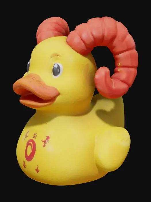 3D model for Aries astrological sign rubber duck
