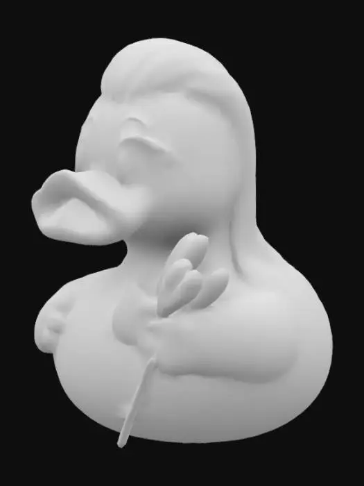 3D model for Virgo, the virgin, Zodiac Sign Rubber Duck with analytical mind, practical approach, and perfectionist nature.  holding a sheaf of wheat, representing fertility and the harvest
