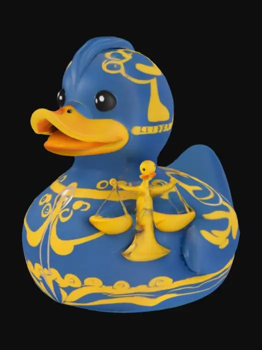 3D model for Libra zodiac sign rubber duck including strong balanced scales of justice. fixation on balance and harmony. Libra is obsessed with symmetry and strives to create equilibrium in all areas of life
