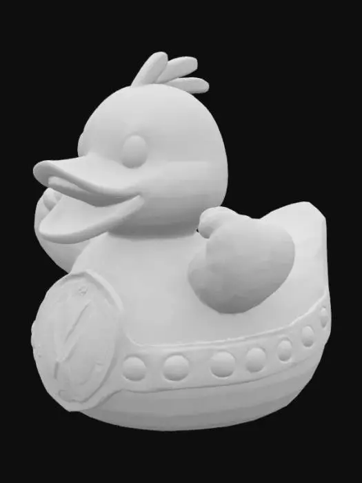 3D model for professional wrestler rubber duck wearing a championship belt around its waist.