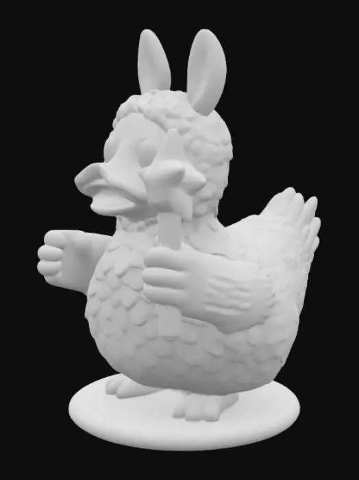 3D model for fortnite llama rubber duck holding a star wand pickaxe