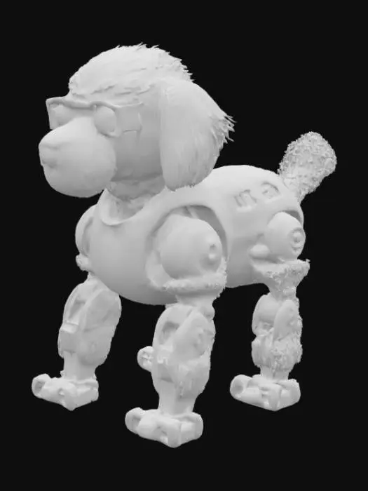 3D model for robotic old english sheepdog with gears
