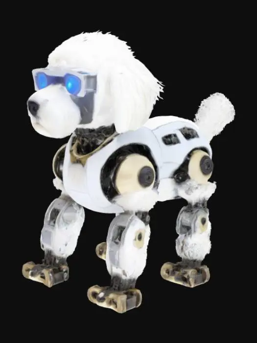 3D model for robotic old english sheepdog with gears
