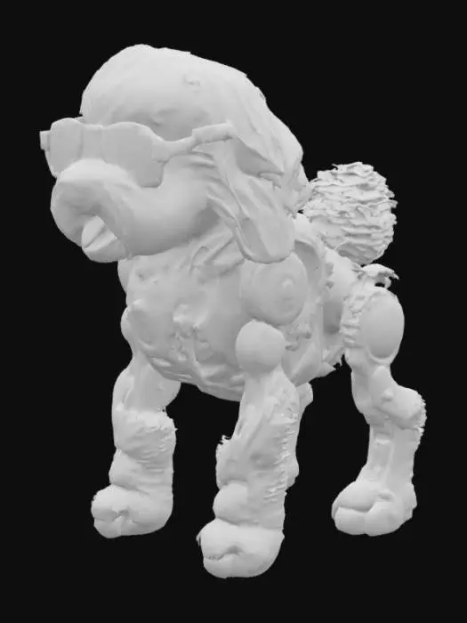 3D model for robotic mechanical old english sheepdog with gears wearing oakley sunglasses