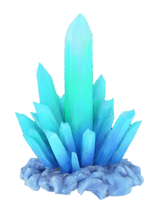spiky crystal cactus growing from a flat bottomed mound of crystal rock - Mineral 3D model, vytvořený pomocí AI