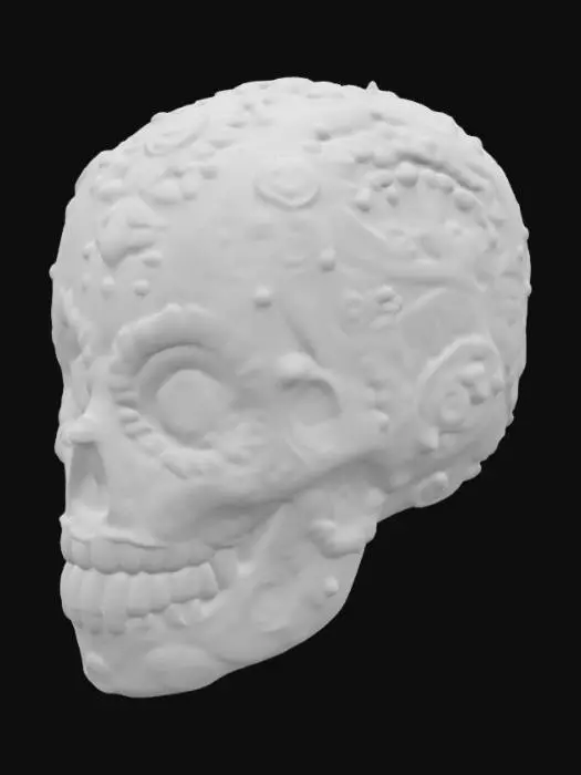 3D model for solid decorative sugar skull with precious stones for eyes
