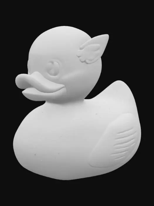 3D model for A smooth, matte rubber duck, featuring the iconic design of Captain America. Its main body is a deep blue, with bold red and white stripes across its chest. The duck's rounded head is also blue, sporting a crisp white 'A' symbol, mimicking Cap's cowl. It has a small, bright yellow-orange beak and tiny, glossy black eyes. A miniature, circular red, white, and blue shield is subtly molded onto its back, completing this heroic bath toy with a slightly squeezable, soft tactile quality.