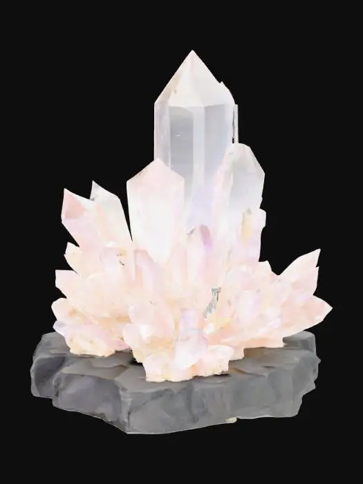 3D model for modern abstract on a flat rocky base combining crystal shards and elements of a geode