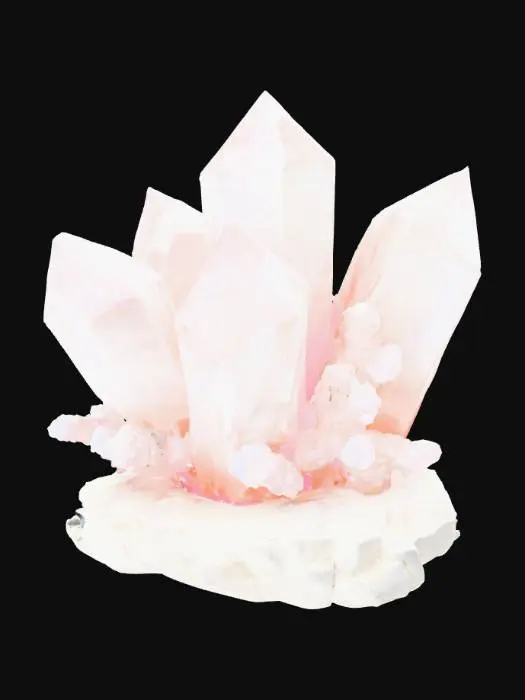 3D model for modern abstract on a flat rocky base combining crystal shards and elements of a geode