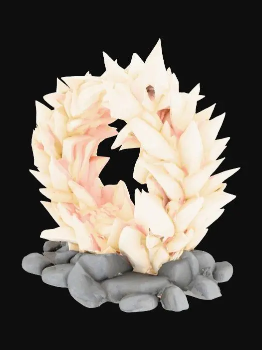 3D model for modern abstract multiple crystal shards dragon's nest on a wide  flat solid rocky base.   optimized for 3d printing.  no loose parts.  no gaps in the base.