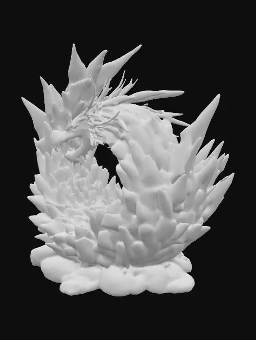 3D model for modern abstract multiple crystal shards dragon's nest on a wide  flat solid rocky base.   optimized for 3d printing.  no loose parts.  no gaps in the base.