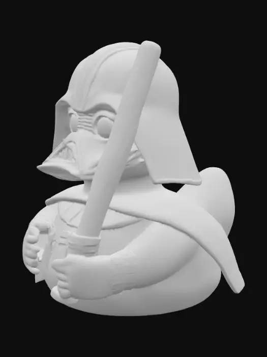 3D model for Darth Vader Rubber Duck holding a lightsaber.  Optimized for 3D printing.